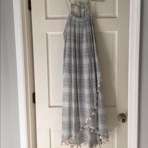 NWT Madewell plaid linen tassel dress